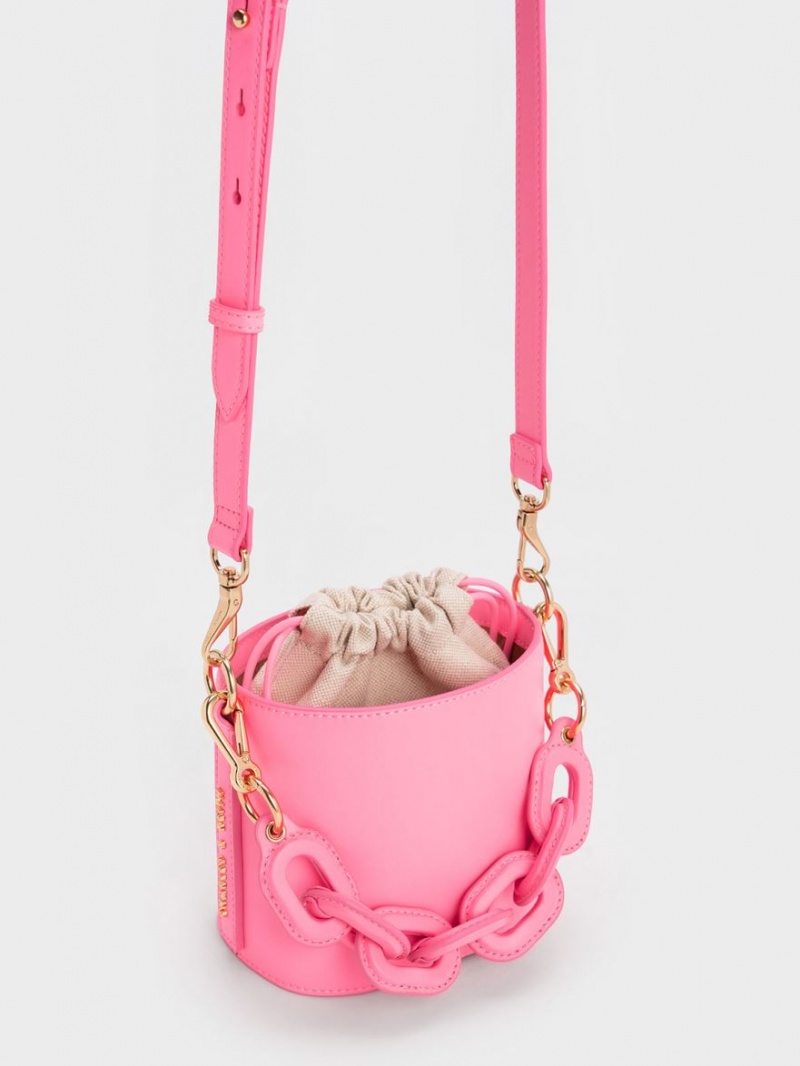 Charles & Keith Catena Bucket Tasche Rosa | 076LQIPFM