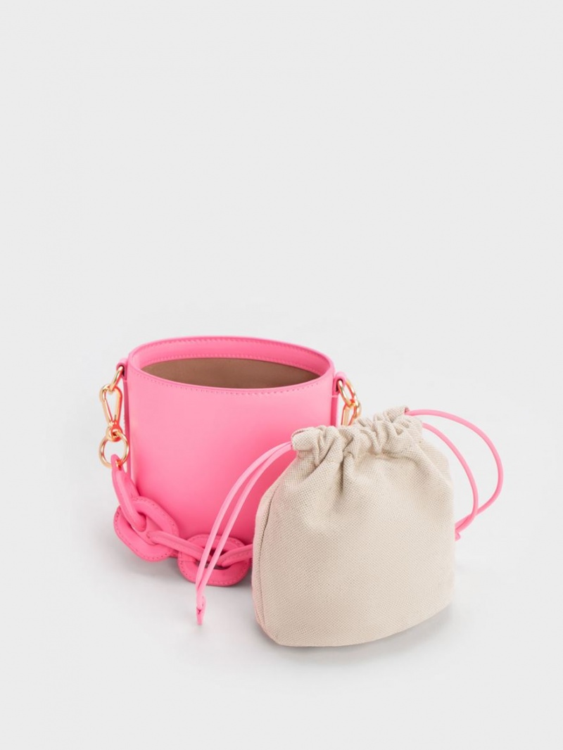 Charles & Keith Catena Bucket Tasche Rosa | 076LQIPFM