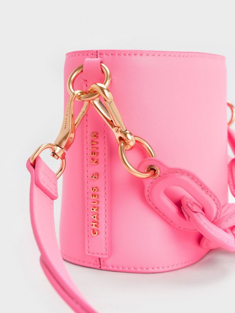 Charles & Keith Catena Bucket Tasche Rosa | 076LQIPFM