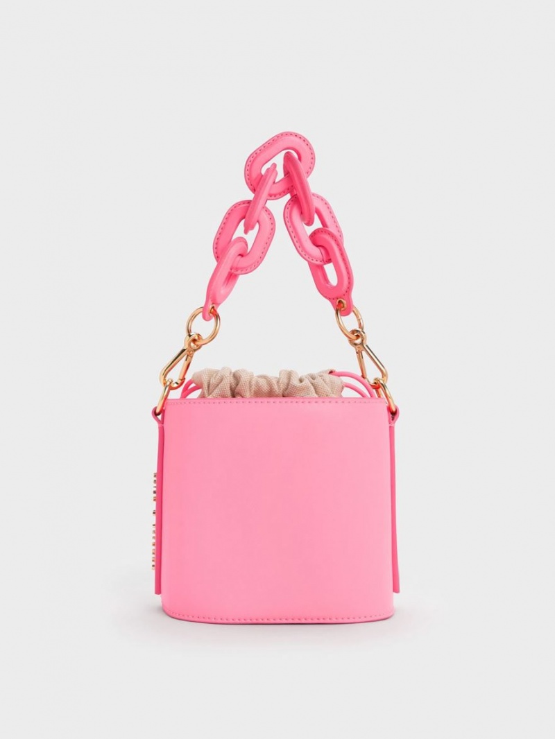 Charles & Keith Catena Bucket Tasche Rosa | 076LQIPFM