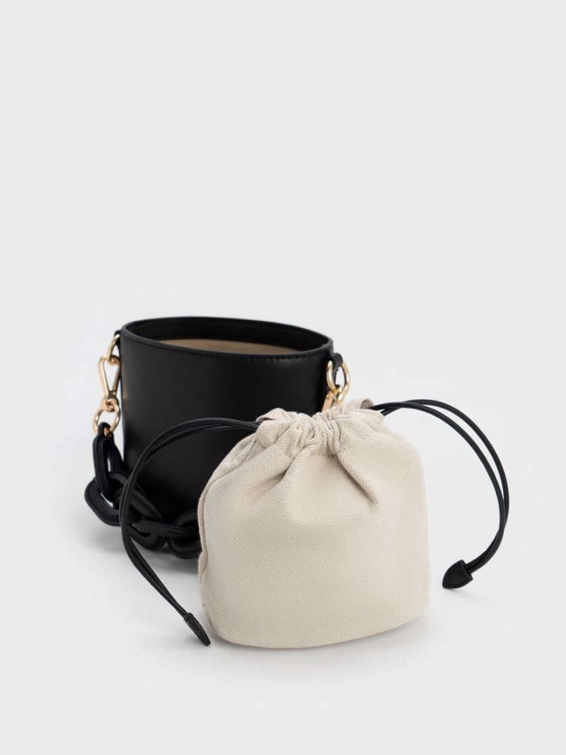 Charles & Keith Catena Bucket Tasche Schwarz | 163GQWAPL