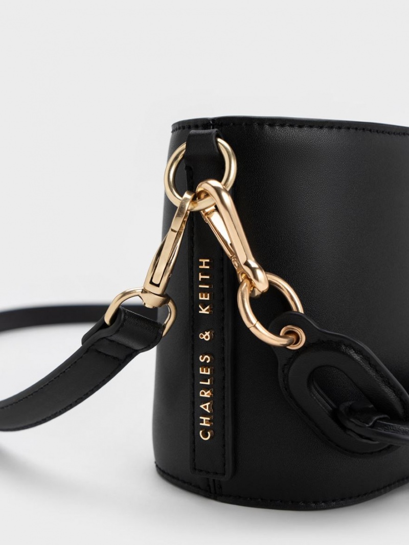 Charles & Keith Catena Bucket Tasche Schwarz | 163GQWAPL