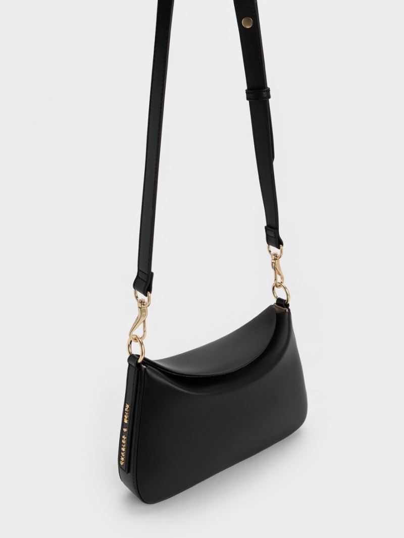 Charles & Keith Catena Chain Handtasche Schwarz | 864LISHPN