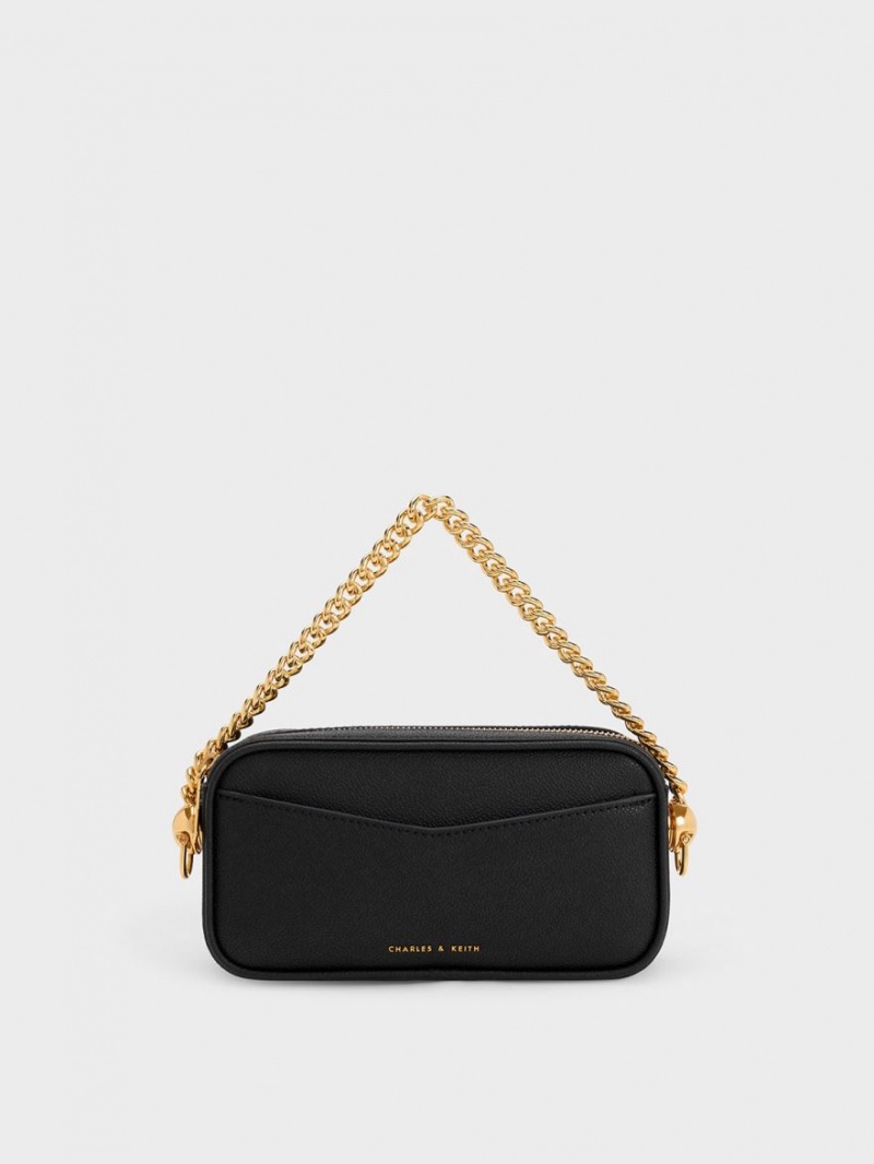 Charles & Keith Cayce Boxy Crossbody Taschen Schwarz | 182EDPQSB