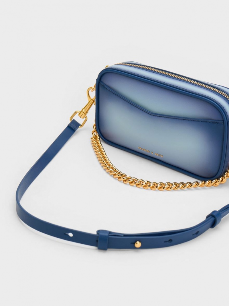 Charles & Keith Cayce Ombre Boxy Crossbody Taschen Navy | 263ZYHXOP