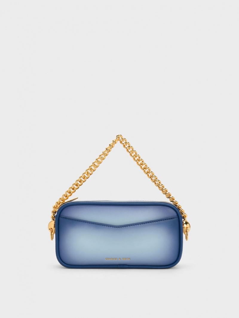 Charles & Keith Cayce Ombre Boxy Crossbody Taschen Navy | 263ZYHXOP