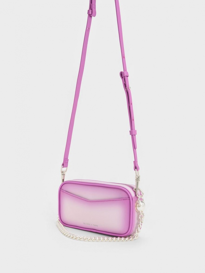 Charles & Keith Cayce Ombre Boxy Crossbody Taschen Lila | 081CMQRUJ