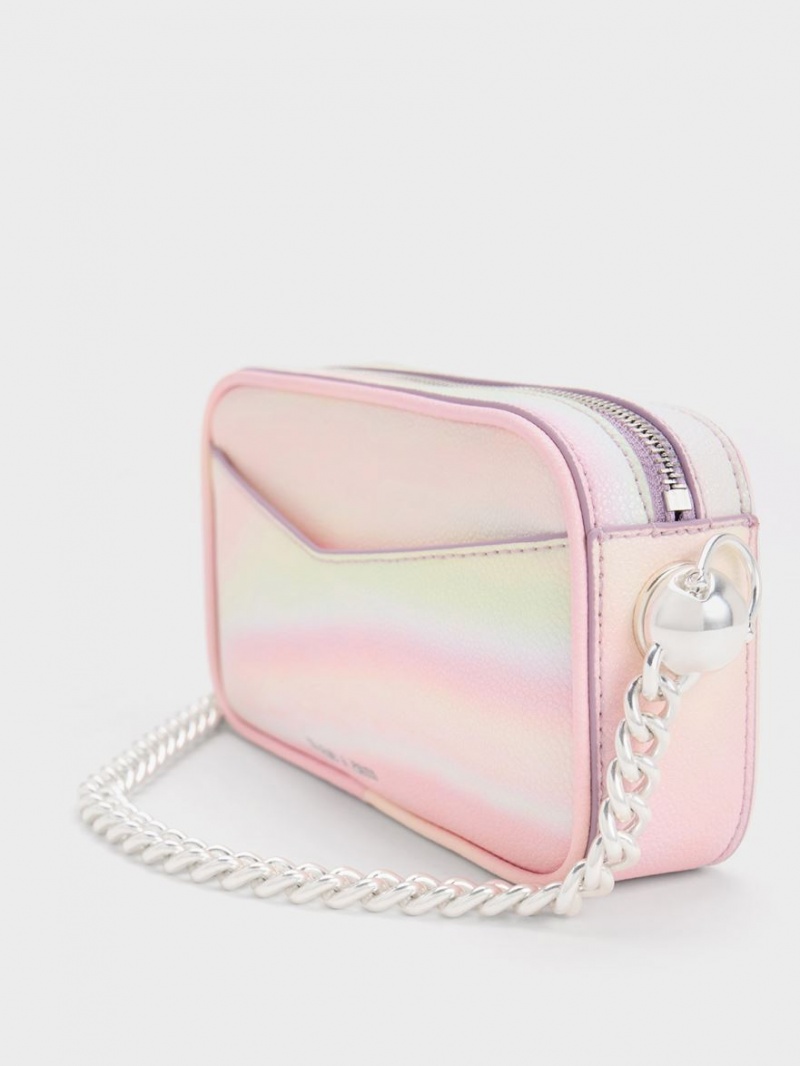 Charles & Keith Cayce Swirl-Print Boxy Crossbody Taschen Rosa | 237IMDRKU