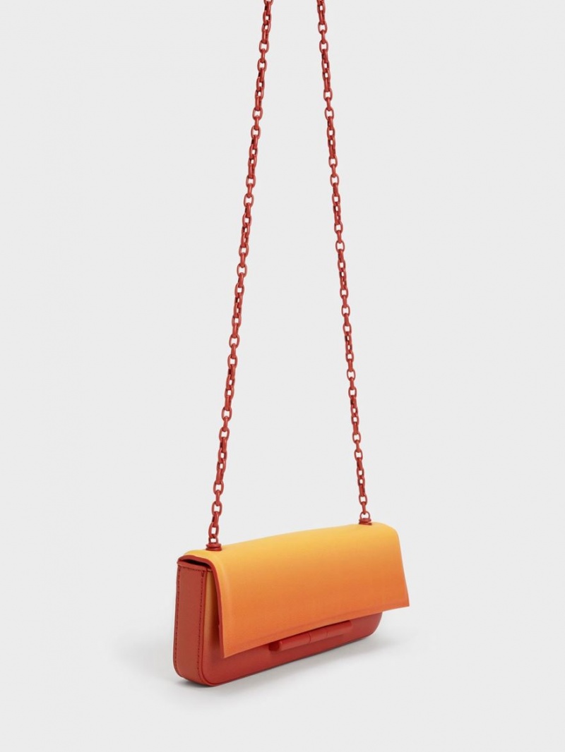 Charles & Keith Cesia Chain Riemen Schultertaschen Orange | 345RKFLMX