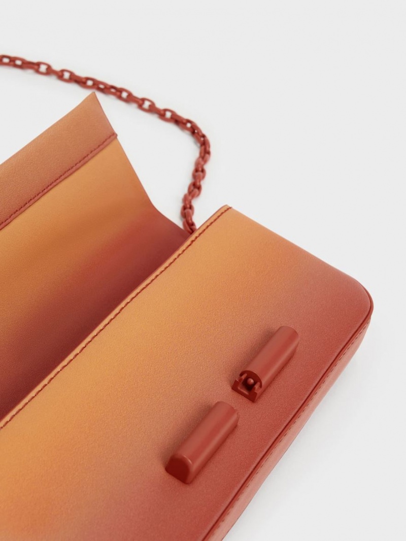 Charles & Keith Cesia Chain Riemen Schultertaschen Orange | 345RKFLMX