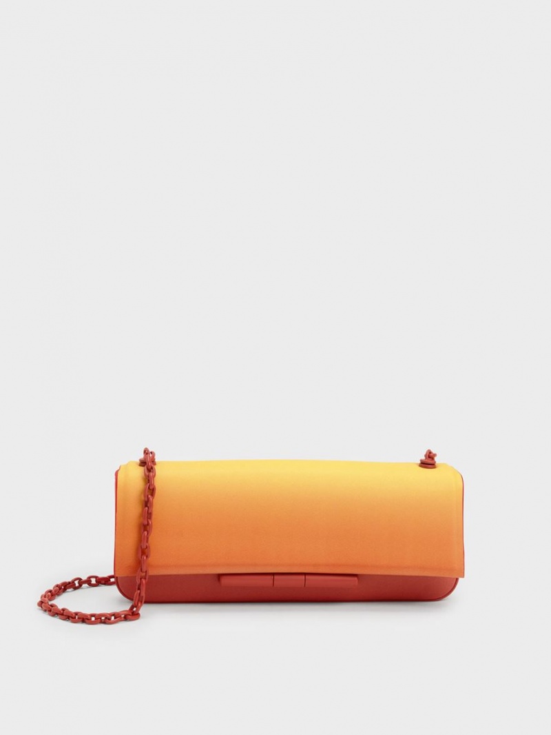 Charles & Keith Cesia Chain Riemen Schultertaschen Orange | 345RKFLMX