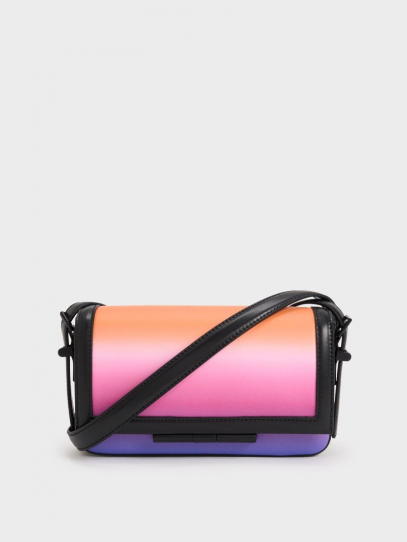 Charles & Keith Cesia Holographic Crossbody Taschen Rosa | 805MLQSCY