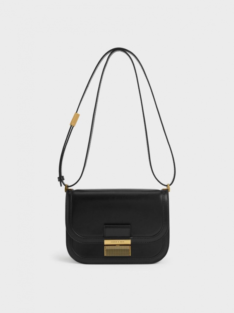 Charles & Keith Charlot Crossbody Taschen Schwarz | 412SDXRQE