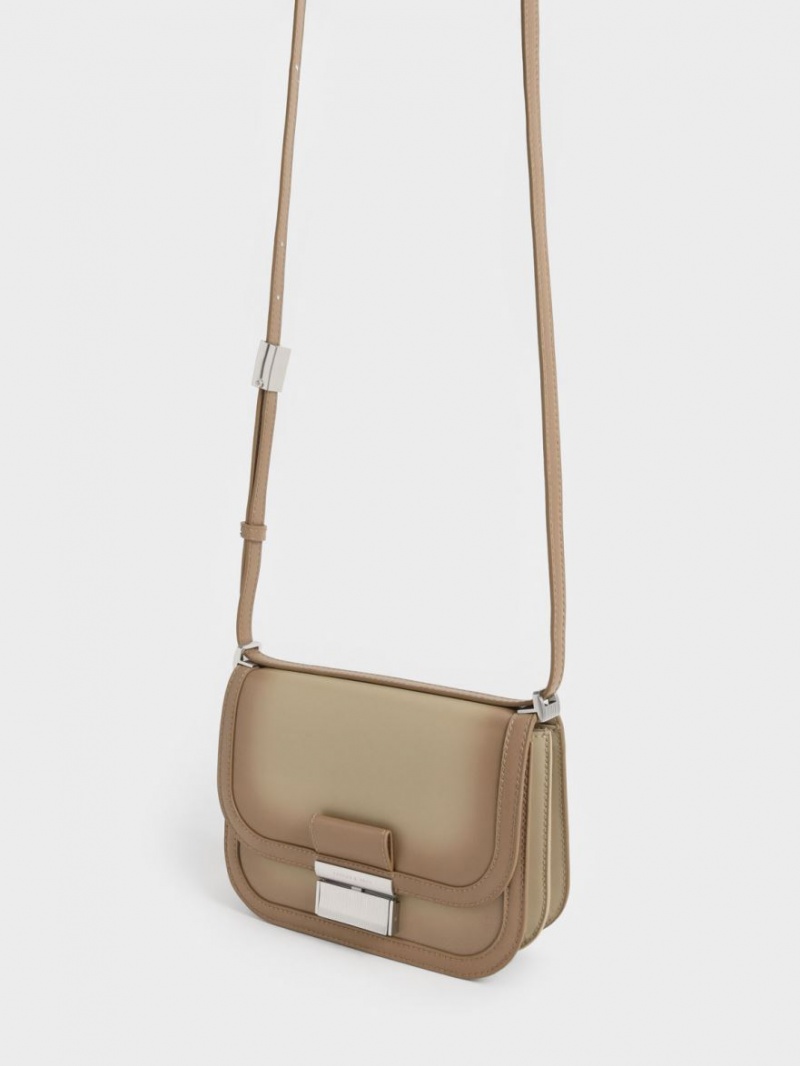 Charles & Keith Charlot Crossbody Taschen Braun | 704EOKBNJ