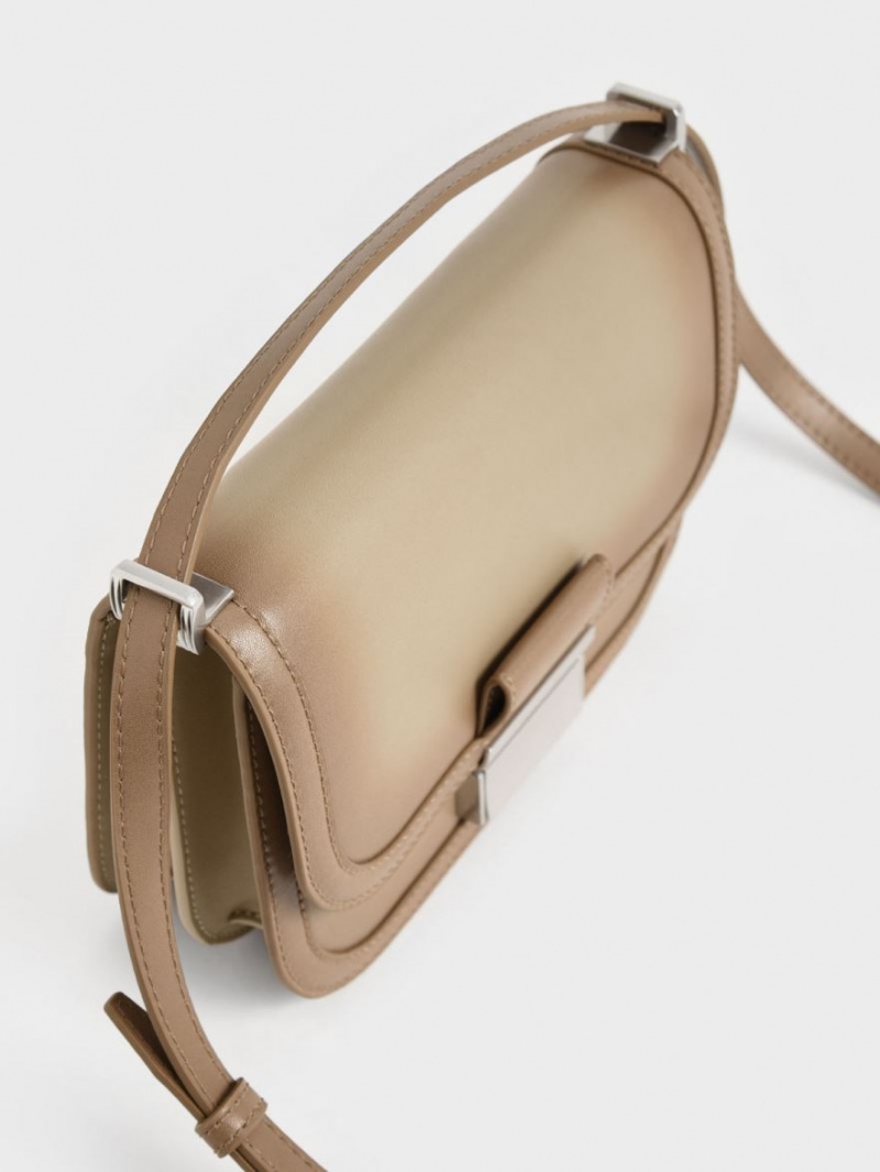 Charles & Keith Charlot Crossbody Taschen Braun | 704EOKBNJ