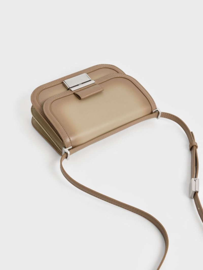 Charles & Keith Charlot Crossbody Taschen Braun | 704EOKBNJ