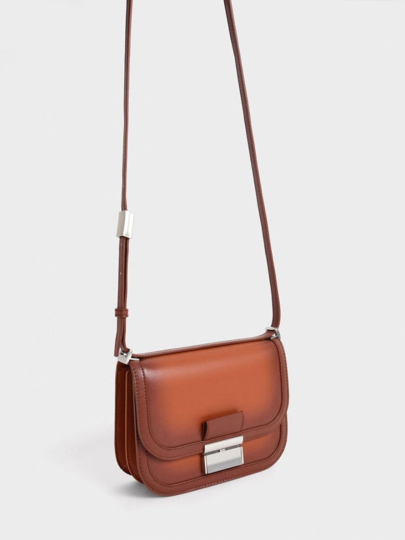 Charles & Keith Charlot Crossbody Taschen Braun | 054OGVDMA