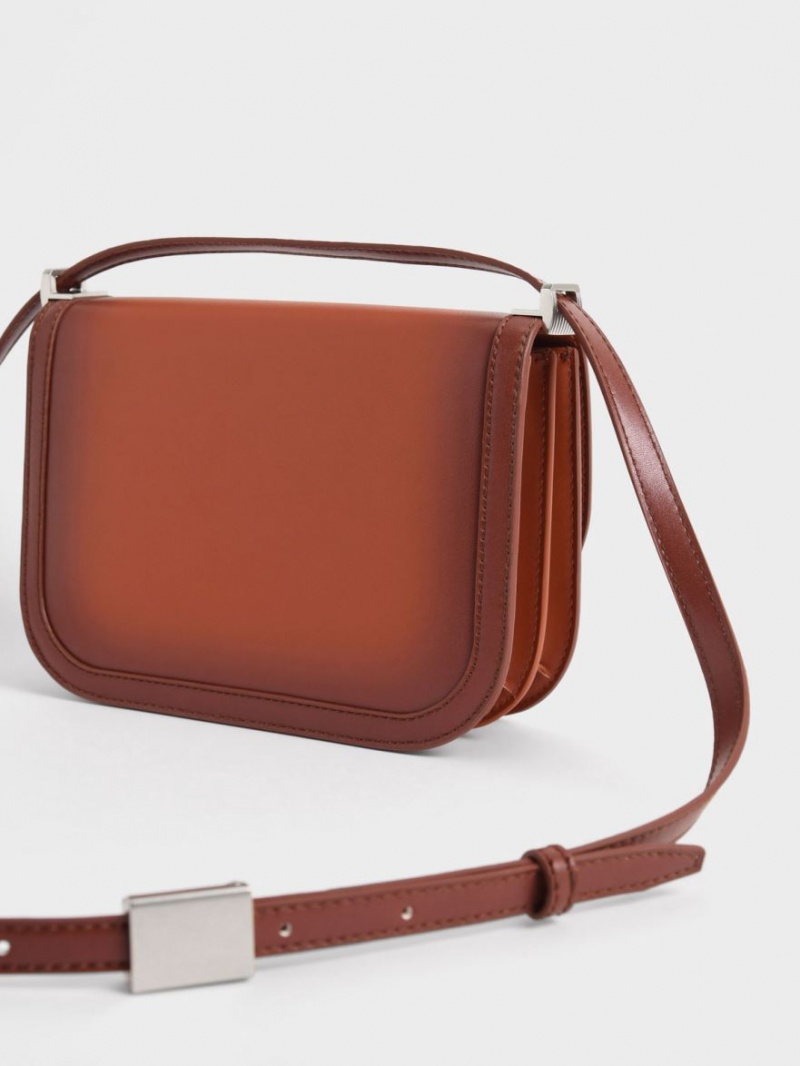 Charles & Keith Charlot Crossbody Taschen Braun | 054OGVDMA