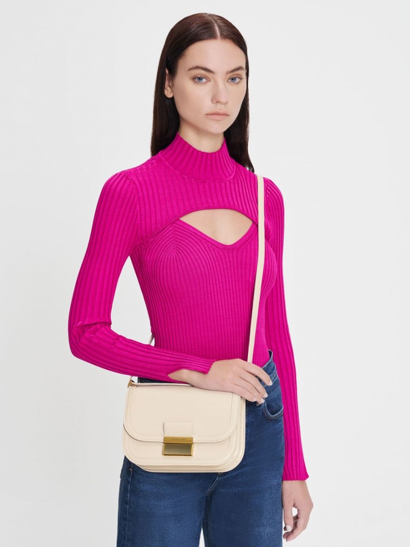 Charles & Keith Charlot Crossbody Taschen Weiß | 671OCPZQH