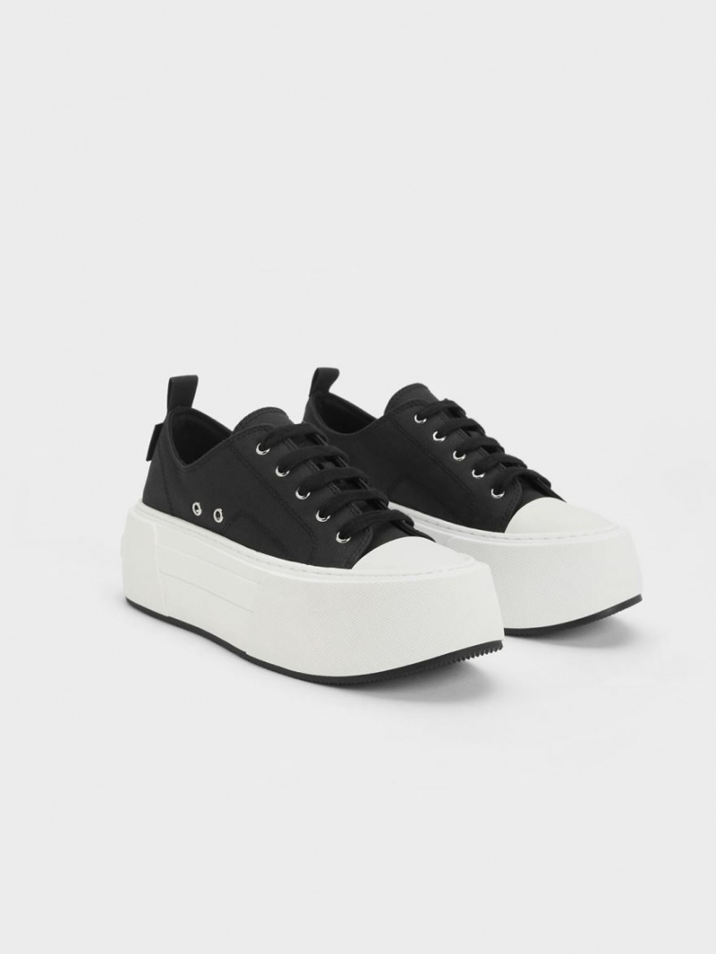 Charles & Keith Chunky Plateau Sneaker Schwarz | 254HXDNJO