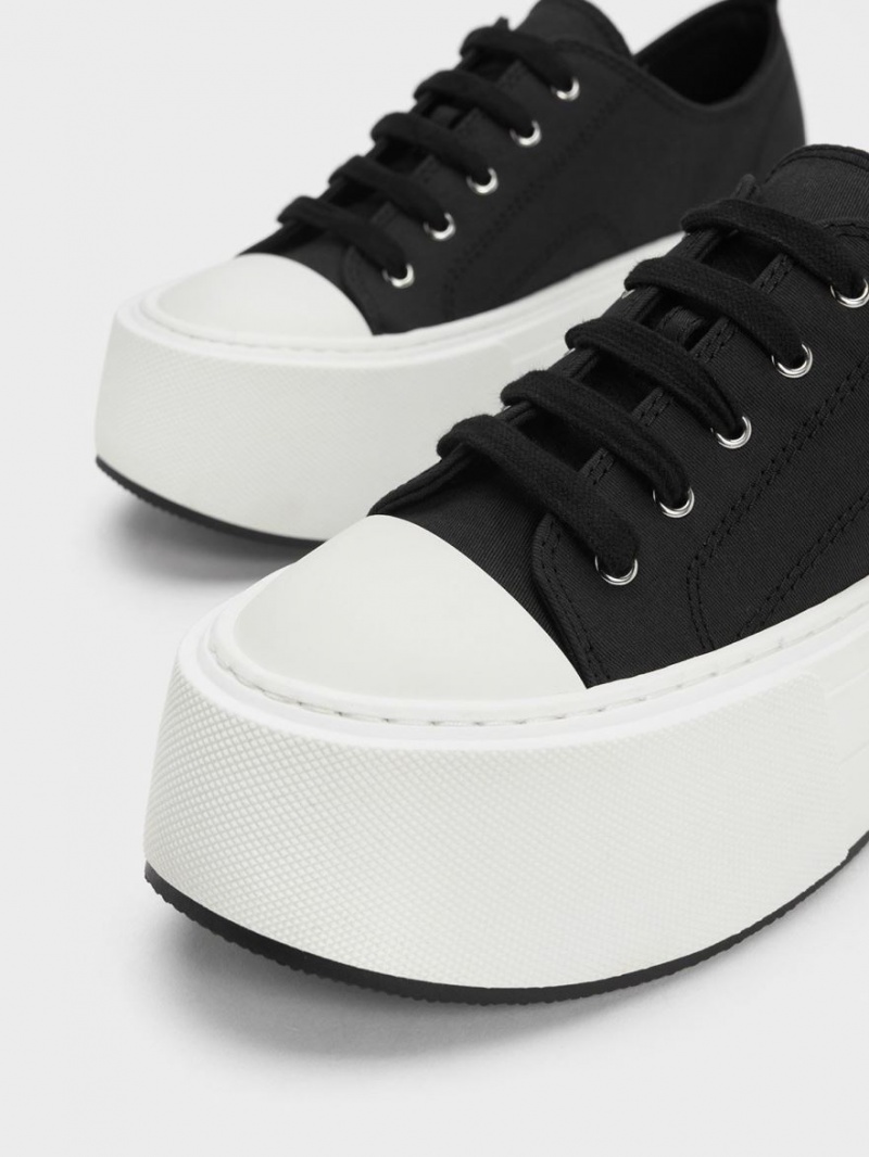 Charles & Keith Chunky Plateau Sneaker Schwarz | 254HXDNJO