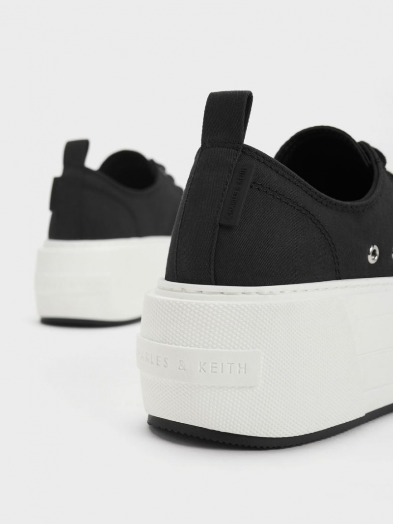 Charles & Keith Chunky Plateau Sneaker Schwarz | 254HXDNJO