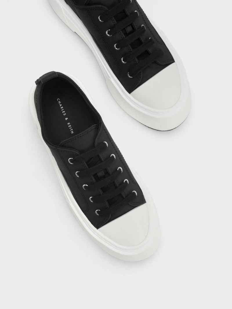 Charles & Keith Chunky Plateau Sneaker Schwarz | 254HXDNJO