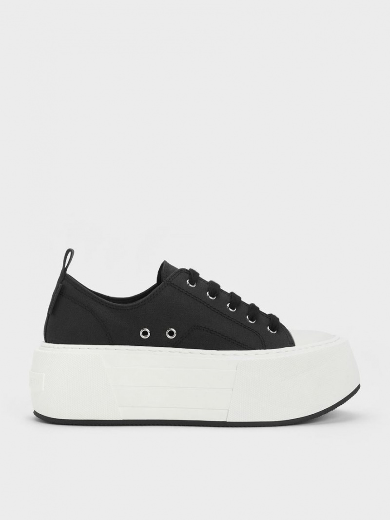 Charles & Keith Chunky Plateau Sneaker Schwarz | 254HXDNJO