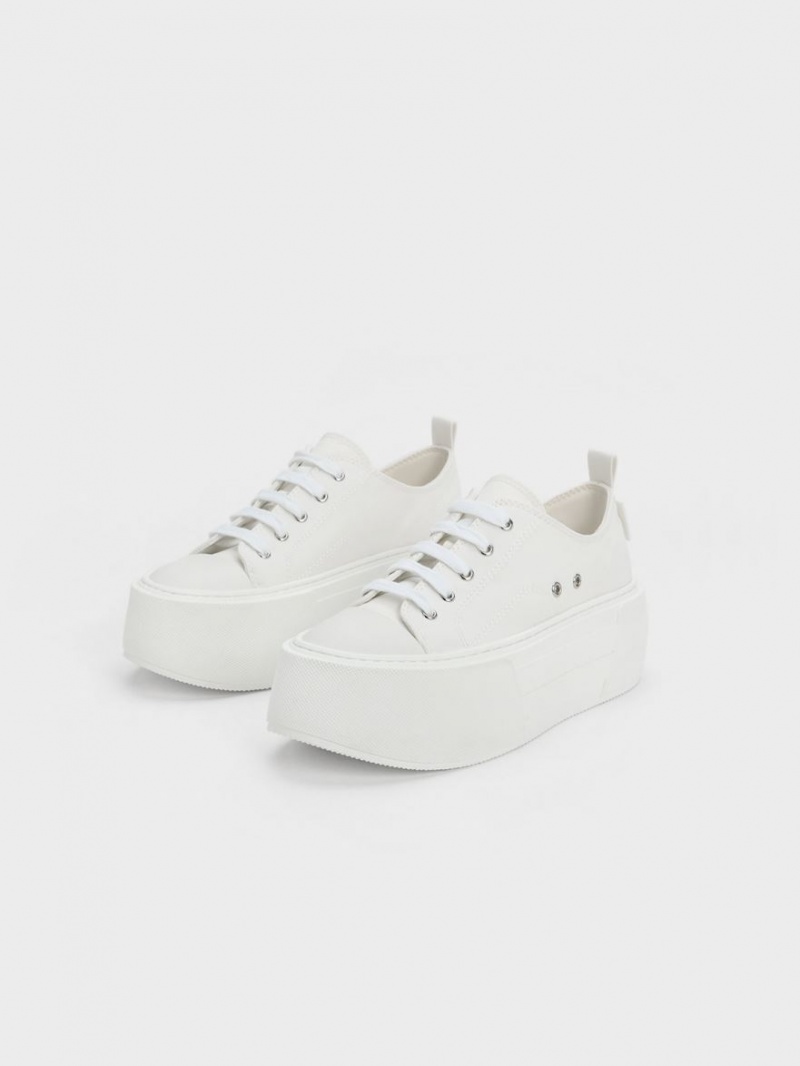 Charles & Keith Chunky Plateau Sneaker Weiß | 064ELJKCQ