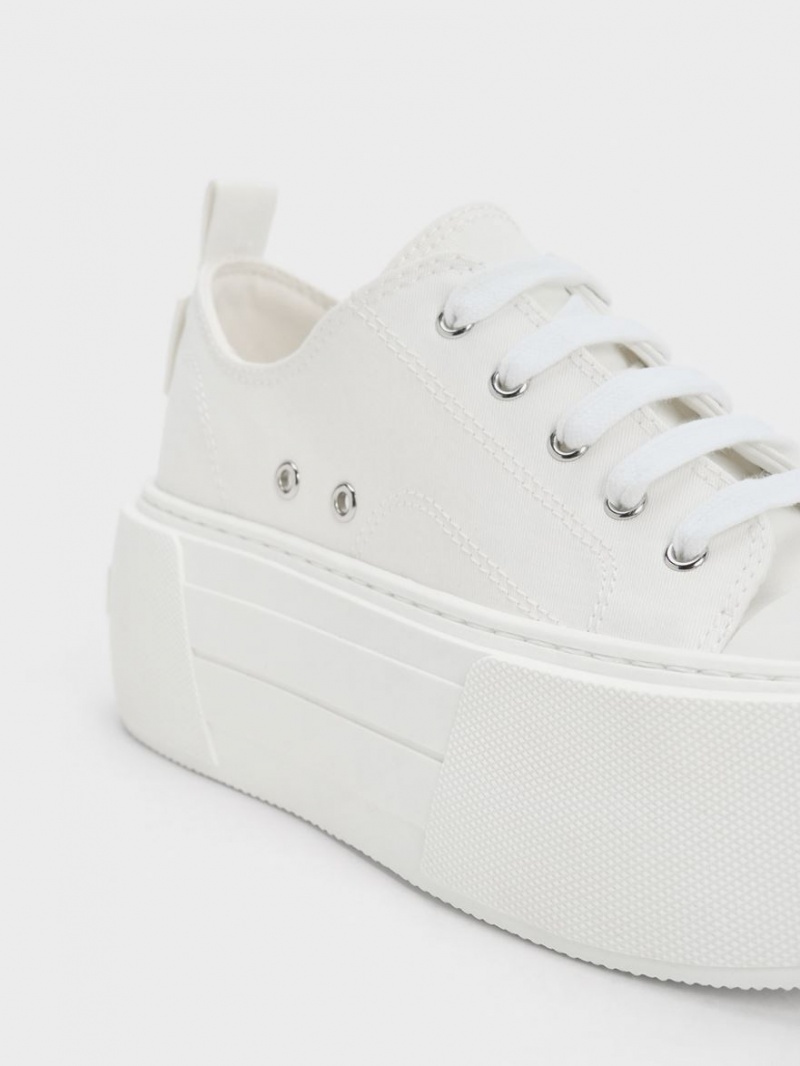 Charles & Keith Chunky Plateau Sneaker Weiß | 064ELJKCQ