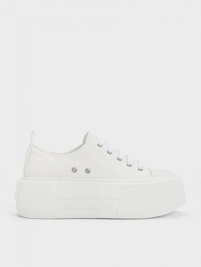 Charles & Keith Chunky Plateau Sneaker Weiß | 064ELJKCQ