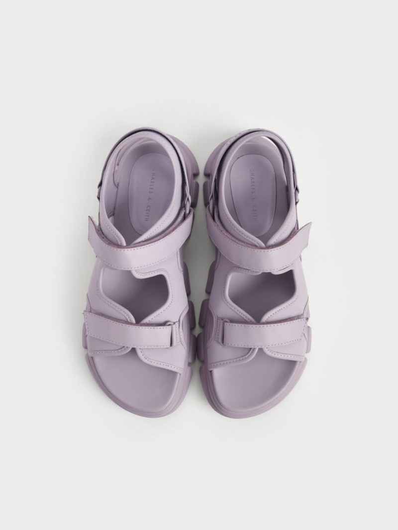 Charles & Keith Chunky Sports Plateausandalen Lila | 153TPBQIV