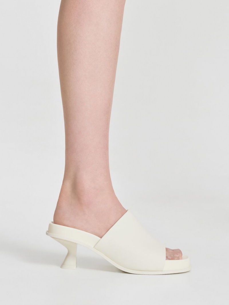 Charles & Keith Clio Slant Heel Mules Weiß | 027OFKHEB