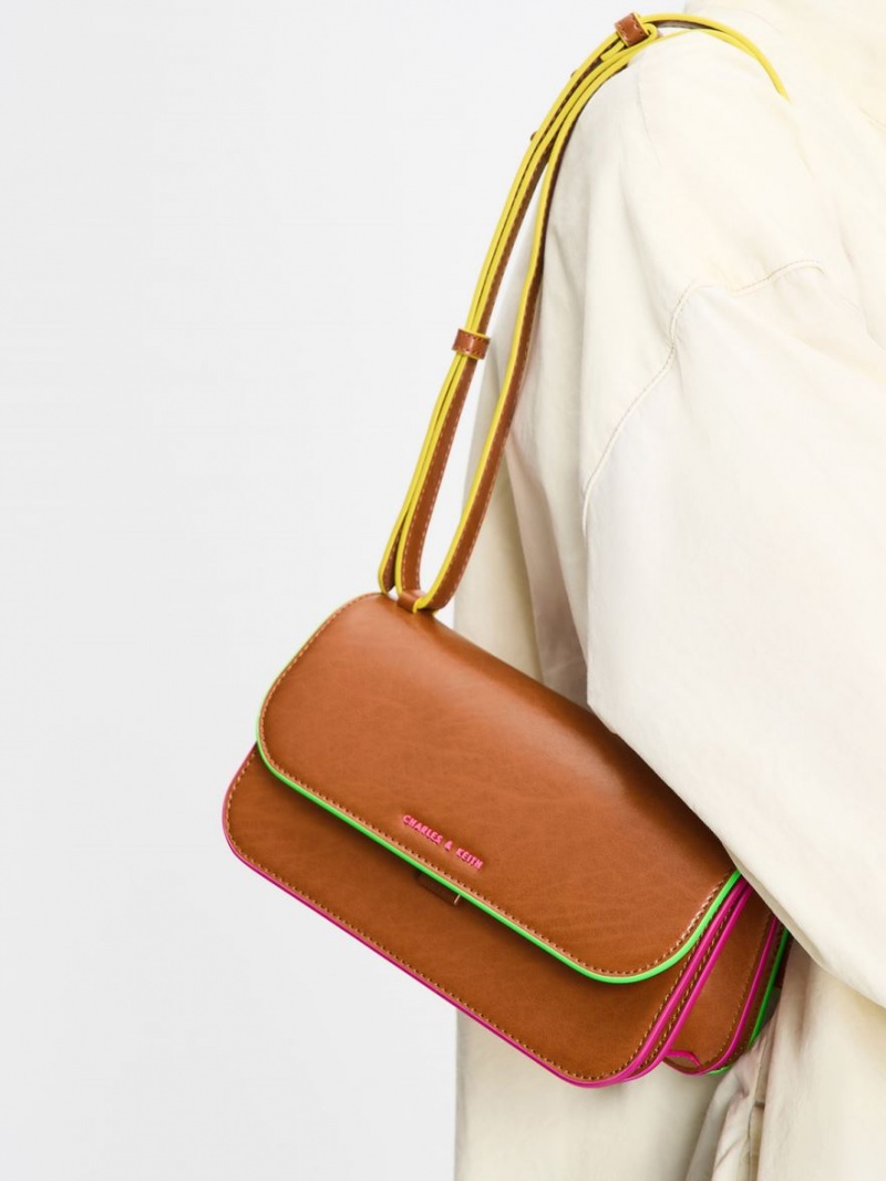 Charles & Keith Clove Crossbody Taschen Braun | 261VAETXI