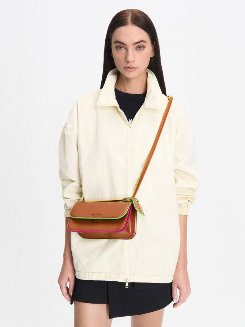 Charles & Keith Clove Crossbody Taschen Braun | 261VAETXI