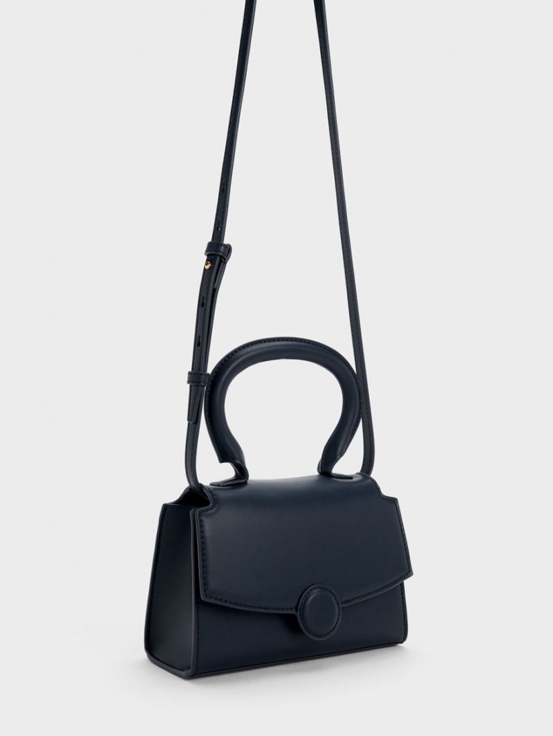 Charles & Keith Clover Curved Handtasche Navy | 379WCZIUD