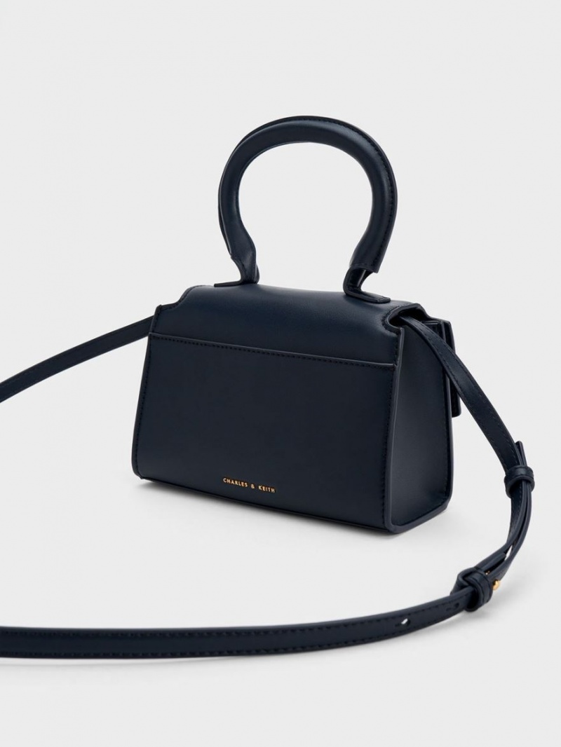 Charles & Keith Clover Curved Handtasche Navy | 379WCZIUD