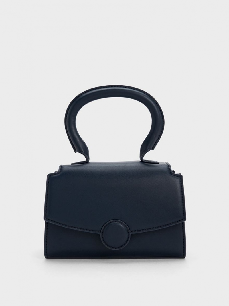 Charles & Keith Clover Curved Handtasche Navy | 379WCZIUD