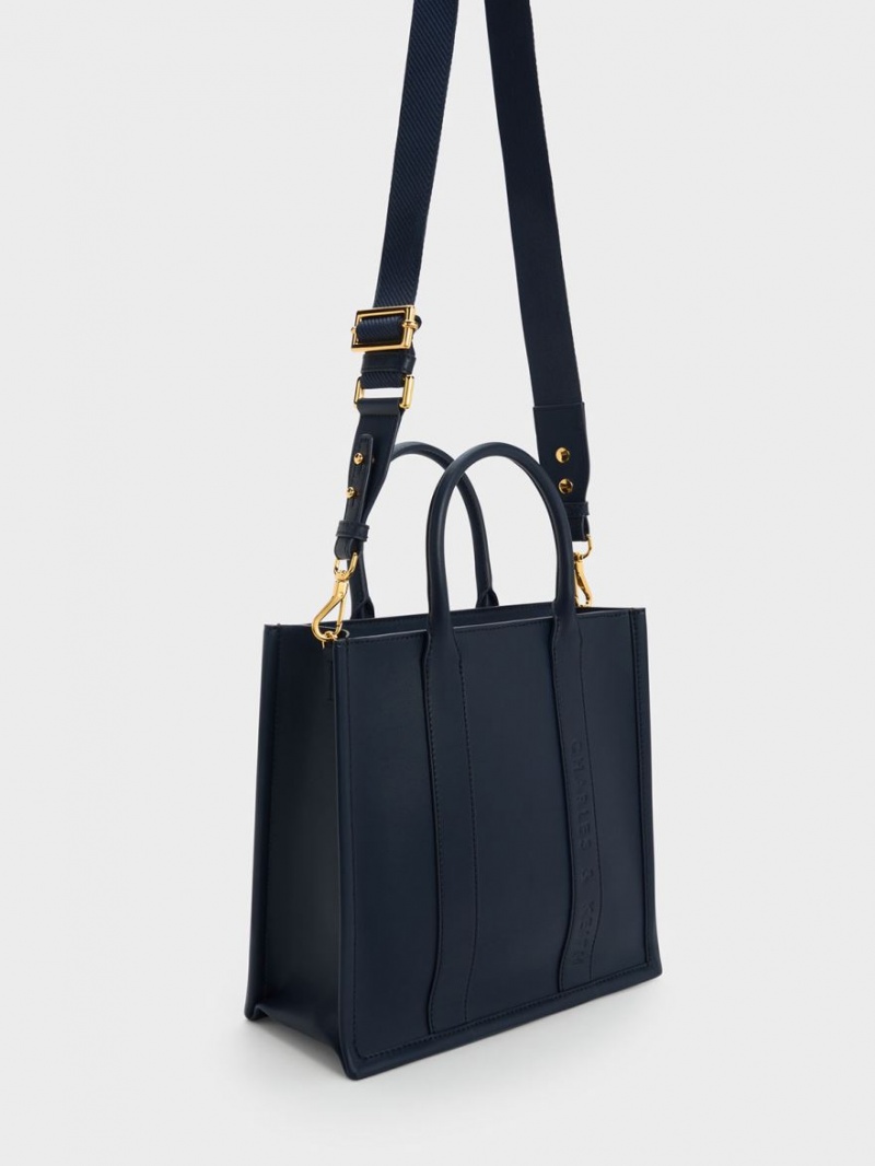 Charles & Keith Clover Trapeze Tragetaschen Navy | 879UVOTXM