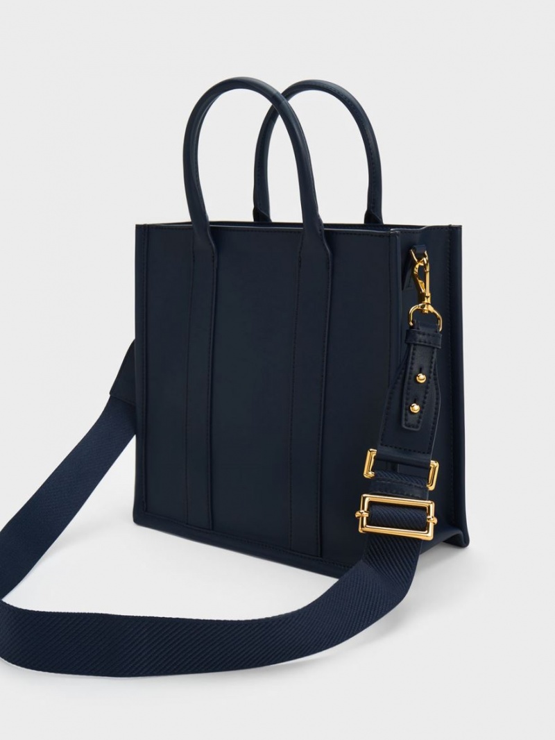 Charles & Keith Clover Trapeze Tragetaschen Navy | 879UVOTXM