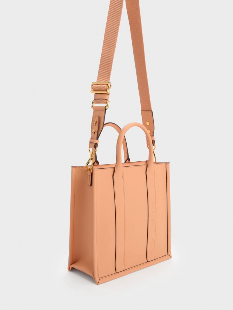 Charles & Keith Clover Trapeze Tragetaschen Orange | 684TKDZXB