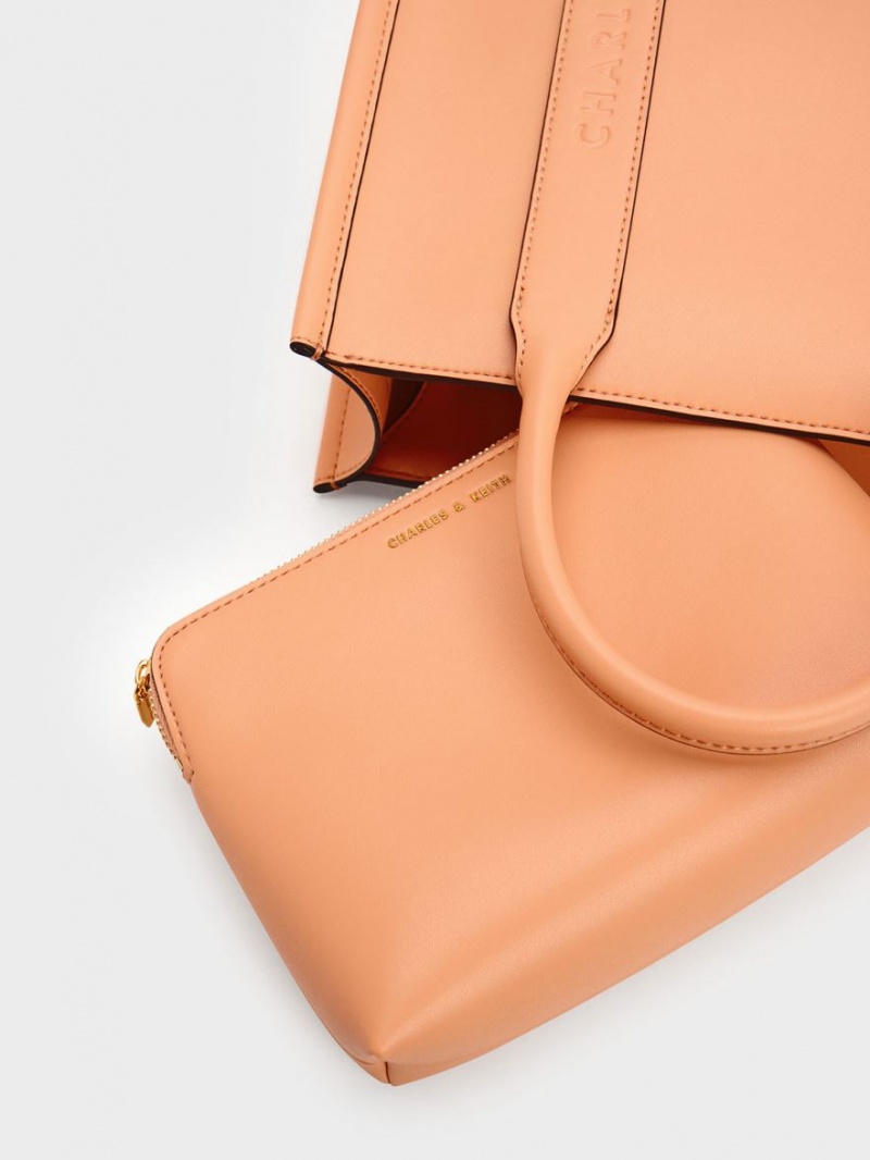 Charles & Keith Clover Trapeze Tragetaschen Orange | 684TKDZXB