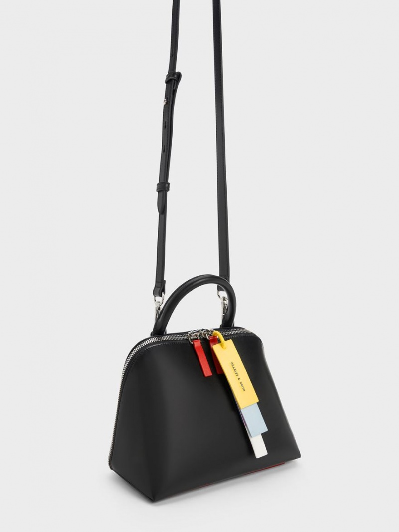 Charles & Keith Cockade Bowling Tragetaschen Schwarz | 768HKETQA