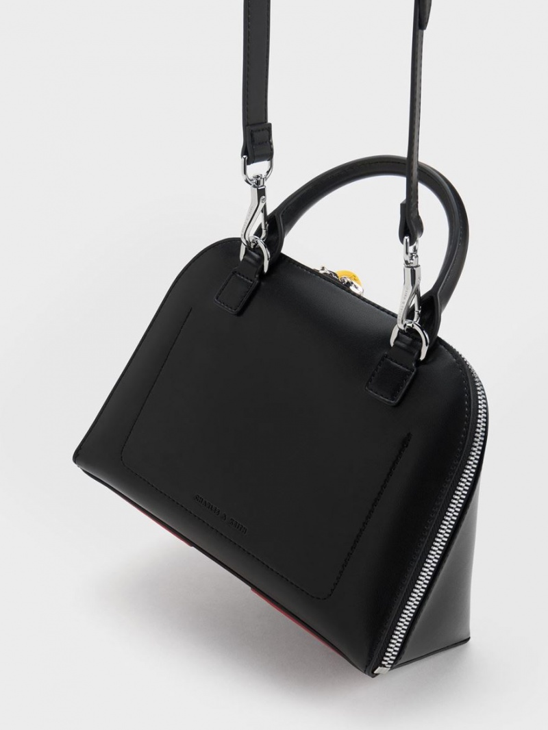 Charles & Keith Cockade Bowling Tragetaschen Schwarz | 768HKETQA