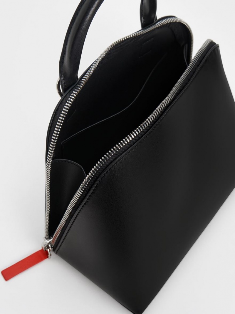 Charles & Keith Cockade Bowling Tragetaschen Schwarz | 768HKETQA