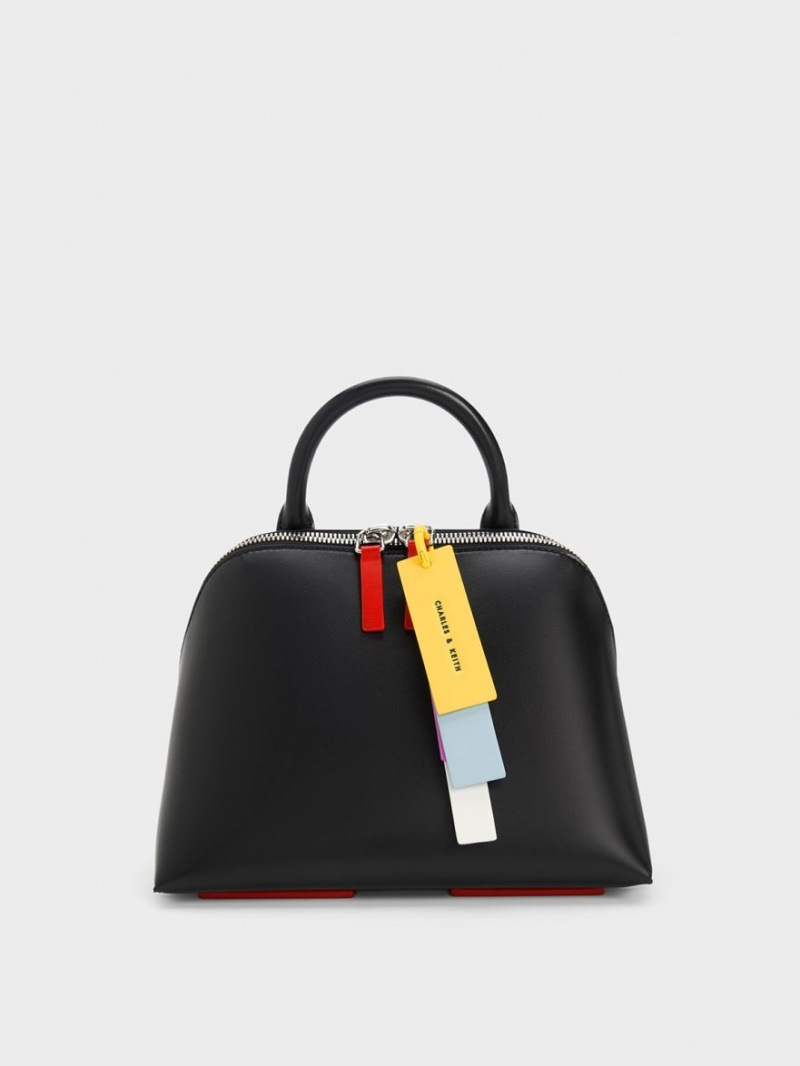 Charles & Keith Cockade Bowling Tragetaschen Schwarz | 768HKETQA