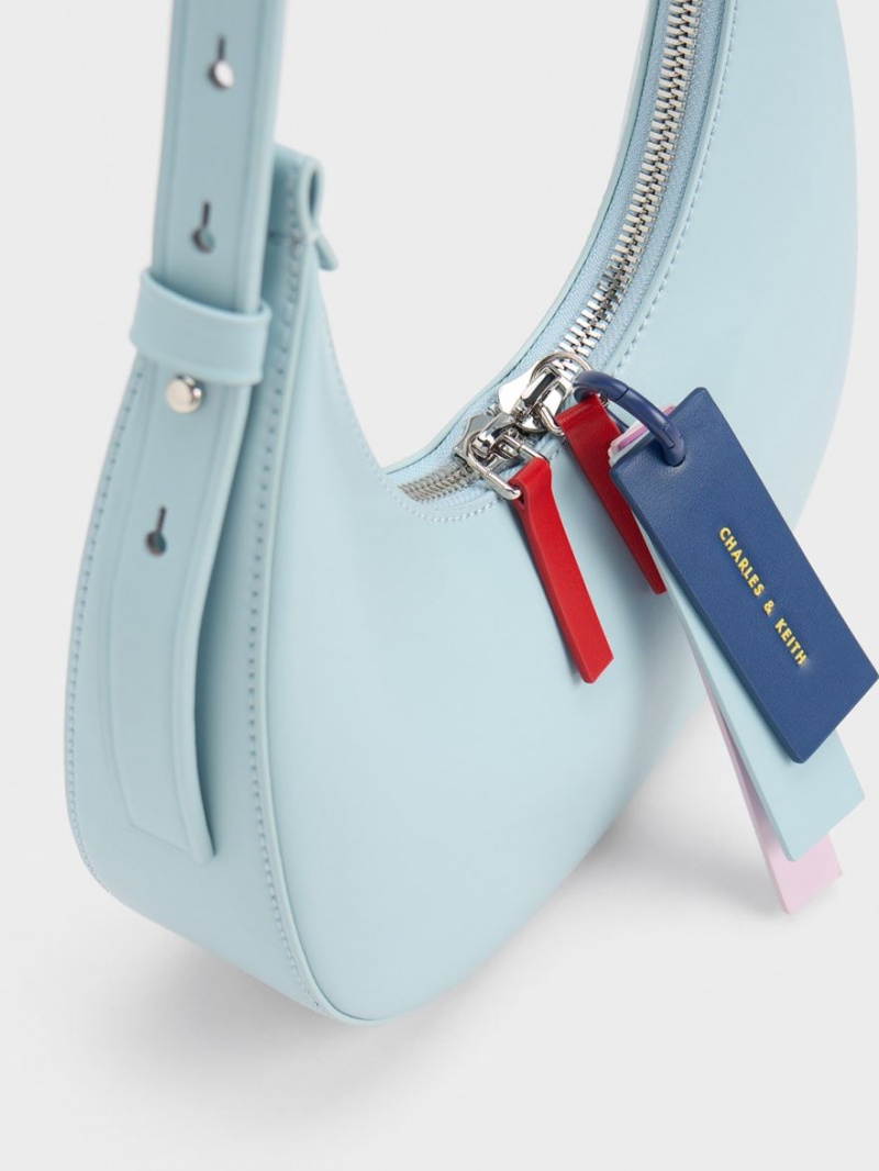 Charles & Keith Cockade Crescent Hobo Tasche Blau | 326CBHKTL