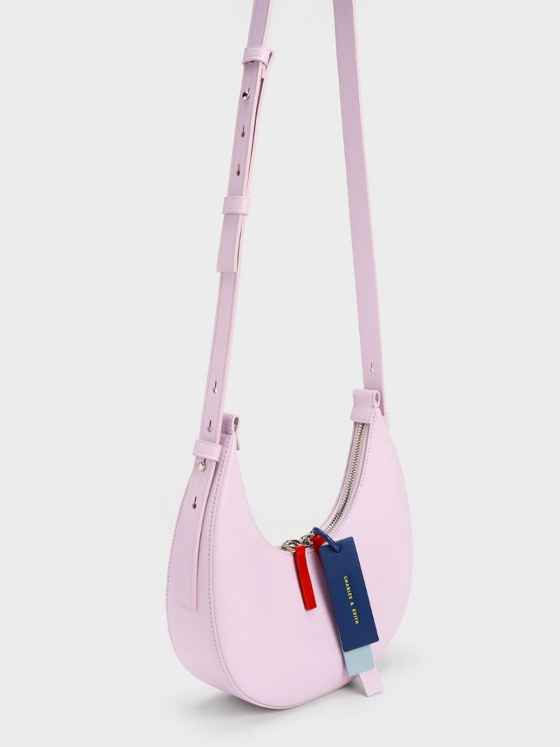 Charles & Keith Cockade Crescent Hobo Tasche Lila | 318TZJVGW