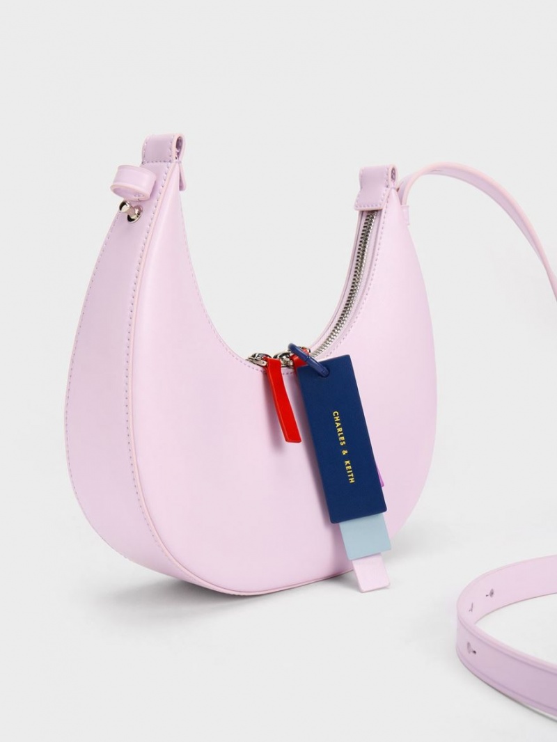 Charles & Keith Cockade Crescent Hobo Tasche Lila | 318TZJVGW