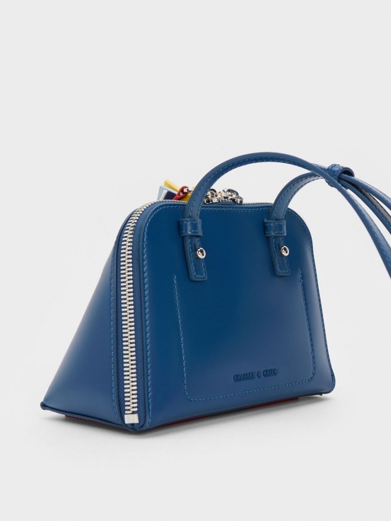 Charles & Keith Cockade Crossbody Taschen Navy | 047AZSIGN